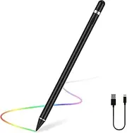 Active Stylus Pen for iOS & Android Touch Screens, for iPad/iPad Pro/Air/Mini/Apple/iPhone/Samsung/Cellphone/Tablet Drawing & Writing Pencil (Black)