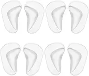 [BEHAHAI] 4 Pairs Clear Gel Arch Support Insoles, Orthotic Insoles Silicone Orthopedic Foot Insoles Flat Feet Arch Support Plantar Fasciitis Shoe Arch Support Gel High Heel Inserts Cushion Pads for Women Men
