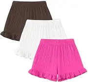 [DREAM BUS] 3 Pack Baby Girls Shorts Toddler Summer Casual Shorts Cotton Toddler Girls Ruffled Shorts Newborn Infant Bloomers