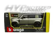 BBURAGO 1:24 2022 LAND ROVER DEFENDER 110 DIE-CAST GREEN METALLIC 18-211O1