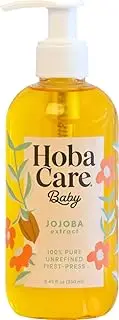 HobaCare Baby Jojoba Oil - 100% Pure Jojoba Oil, Unrefined Cold Pressed for Skin & Scalp - Moisturizing Body Oil for Dry Skin, Natural Hair & Beard Oil for Men, Women & Kids (8.45 fl oz / 250 ml)