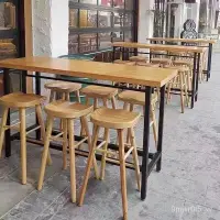 在飛比找蝦皮購物優惠-【質量保證】北歐現代簡約實木吧臺椅蘋果凳創意高腳凳酒吧椅餐廳
