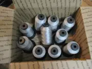 10 Large Spools of SILVER Thread NOS from Military Surplus, for Serger/Overlock