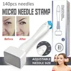 2x 140 Pins Stamp Microneedle Roller Therapy Super 0.25mm-3mm Derma Adjustable
