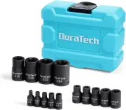 14-Piece External Star Impact Socket Set with Storage Case, E4 to E24, 1/4”, ...