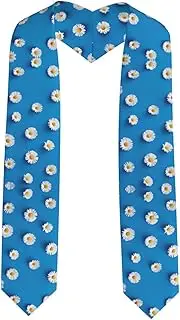 [SKKNT] White Daisy Print Graduation Shawl Stole For Academic Commencements Honor Sash Congratulations Gift