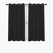 Hyper Cover 3-Layers Blackout Curtains (Black, 132x137 cm) - 100% Eco-Friendly Fabric, Noise Reduction, High-Quality Durable Polyester, Easy Care