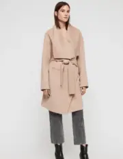 Allsaints NWT Adele wool blend wrap coat