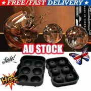 6 Large Ice Ball Maker Cube Tray Big Silicone Mold Sphere Whiskey Round Mould DS