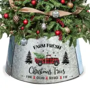 Metal Christmas Tree Collar,Christmas Tree Ring 21 Inch Diameter Base, Galvan...