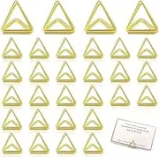 Gold Triangle Mini Table Card Holders, 60PCS Metal Card Stand Clips for Wedding Party Office