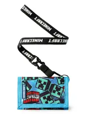Vanilla Underground Minecraft Boys Strap Wallet Blue Grafitti - One Size