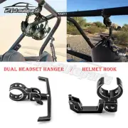 UTV Dual Headset Hanger/Helmet Hook Roll Bar Mount For Can Am X3 Polaris 1"-2"