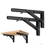 2 Pack 18 Inch Wall Mounted Folding Shelf Brackets Metal Floating Shelf Brackets