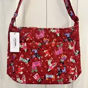 NWT Vera Bradley Essential XL Crossbody Holiday Hounds NEW Purse Bag Dogs Puppy
