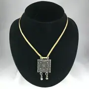 Geometric Shaped Mathematical Persian Inspired Handmade Gun Metal Necklace Chain