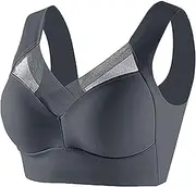 [Generic] Women Bras Wireless | Correcting Bra Wireless Bra - Ergonomic Bra, Breathable No Underwire Bras for Women Girls Gray