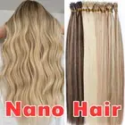 Russian 200G Nano Ring Tip Hair Extensions Remy/Human Hair Micro Loop Bead Ombre