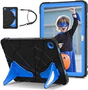 [AVAKOT] Samsung Galaxy Tab A9 Plus Case for Kids 11 Inch 2023 (Fit Model: SM-X210/X216/X218), Lightweight Shockproof Kids Friendly Cover with Shoulder Strap for Samsung Galaxy A9+ Tablet, Black Blue