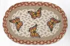 Monarch Butterfly 10"x15" Oval Placemat Earth Rugs Orange Braided Jute Table Mat