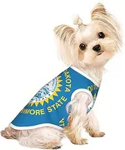 South Dakota Flag print Dog Shirts for Small Dogs Stretchy T-Shirts Lightweight Tank Top Sleeveless Striped Vest