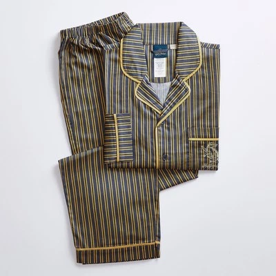 Harry Potter Hufflepuff Pajama Set Size XS Gray Stripe Pottery Barn Teen
