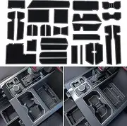 TOPINSTALL Premium Rubber Liners Compatible with 2022-2024 Toyota Tundra Accessories Non-Slip Anti Dust Cup Holder Inserts, Center Console Liner Mats, Door Pocket Pads - 30 PC Set (Gray Trim)