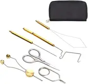 Abbraccia 6 Pieces Fly Tying Tools Set Bodkin Metal Easy to Use Fishing Lures Making Sturdy Equipment Spare Parts Wire Threader Winder