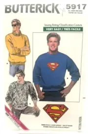 Butterick Pattern #5917, Mens Top & Transfer