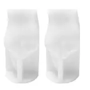 Jtgg WJTG 2 Pack Middle Finger Shaped Silicone Candle Molds, Gesture Molds for Candle Making Resin Soap, 3.8IJ White