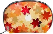 [WOSHJIUK] Travel Makeup Bag,Travel Toiletry Bag for Women,Yellow Maple Autumn Leaf,Cosmetic Travel Bag