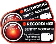 Model 3 Sentry Mode Static Sticker for Tesla Model 3 S X Y Car Camera Record Window Stickers Paste Without Trace (2PCS Red)