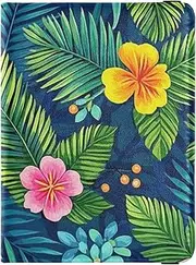 [Amooorous] Tropical Leaf Floral Colorful Leather decorative family passport holder Travel Documents Organizer Protector Card Holder Passport Case Lightweight, Tropical leaf floral colorful, 1 size