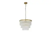 Pamela 4-Light Luxury Frosted Glass Hanging Chandelier Gold