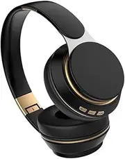 FELTECHELECTR Wireless Headset Card Slot Over Ear Headphones for Computer Phone Tablet Black