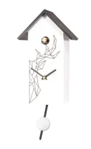 Modern quartz Cuckoo Clock with cuckoo call EN 360/32 Q NEW