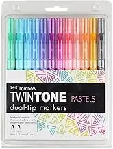 Tombow Twintone Pastel Marker 12-Pieces Set, Multicolour, One Size
