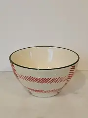 VIETRI VIVA MISTLETOE Coupe Cereal Bowl Plaid Red Green Criss Cross 6"