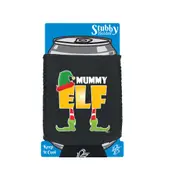 Elf Mummy - Funny Novelty Stubby Holder With Base
