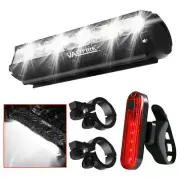 Mountain Bike LED Lights Bicycle Torch Front Rear Lamp Set Hi/Lo Beam Waterproof