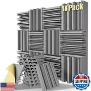 48 Pack Sound Proof Foam Panels for Walls, 12" x 12" x 2" Self-Adhesive Acous