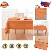 Classic 100% Pure Linen Tablecloth 90"L x 60"W - Perfect for Autumn Gatherings