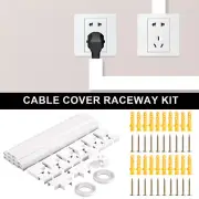 10Pcs Cord Hider 157inch Cable Cover Raceway Kit PVC White Wire Hiders njlsB