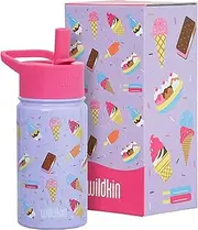 Wildkin Kids Reusable BPA-Free Stainless Steel Water Bottle with Leak Proof Lid for Boys & Girls, Insulated, Durable, and Easy to Clean Water Bottles for Toddlers (Sweet Dreams)