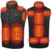 [WFEI] Men's Lightweight Heated Vest 11 Heated Jacket Fashion Men's Coat Intelligent USB Electric Heating Thermal Warm Clothing Winter