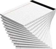 12 Pack Note Pads 4x6 Inch, White Mini Legal Pads, Small Writing Pads, Notepads of College Ruled Paper, Lined Paper Pads, Scratch Pads Mini Notepad for Grocery List, To-Do List, 30 Sheet/Notepad