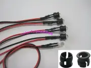 5mm colorful pre-wired 20cm LED light Lamp 12V DC with Plastic Bezel Holder Clip