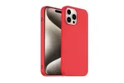 For Apple iPhone 15 Pro Silicone Silky Soft Case with Microfiber TPU Ultra Slim Anti Scratch Shockproof Cover (Red)