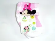 NEW 2 PAIRS DISNEY GIRLS FOLD-OVER MINNIE MOUSE NON SKID SOCKS SIZE 6-12M NS8