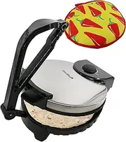 10inch Roti Maker by StarBlue with FREE Roti Warmer - The automatic Non-Stick Electric machine to make Chapati, Tortilla, AC 220-240V 50/60Hz 1200W, UK Plug, AU Adapter Included